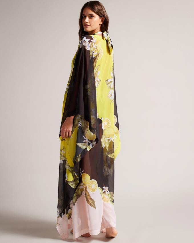 Peignoir Ted Baker Lemon Print Maxi Cover Up Noir Femme | SOB-74849696